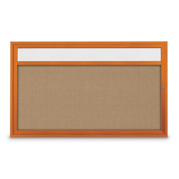 Hinge-less Radius Corkboard, 30"x36", Satin Alum Frame/Cobalt